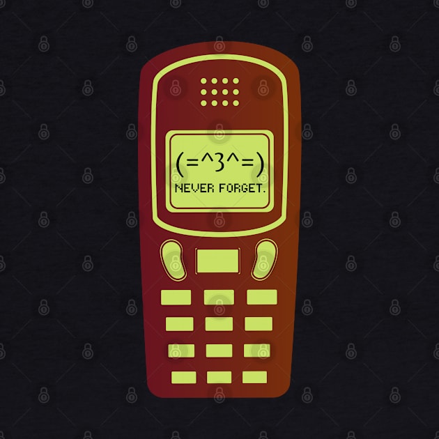 NEVER FORGET 90s RETRO VINTAGE MOBILE CELLPHONE by DAZu